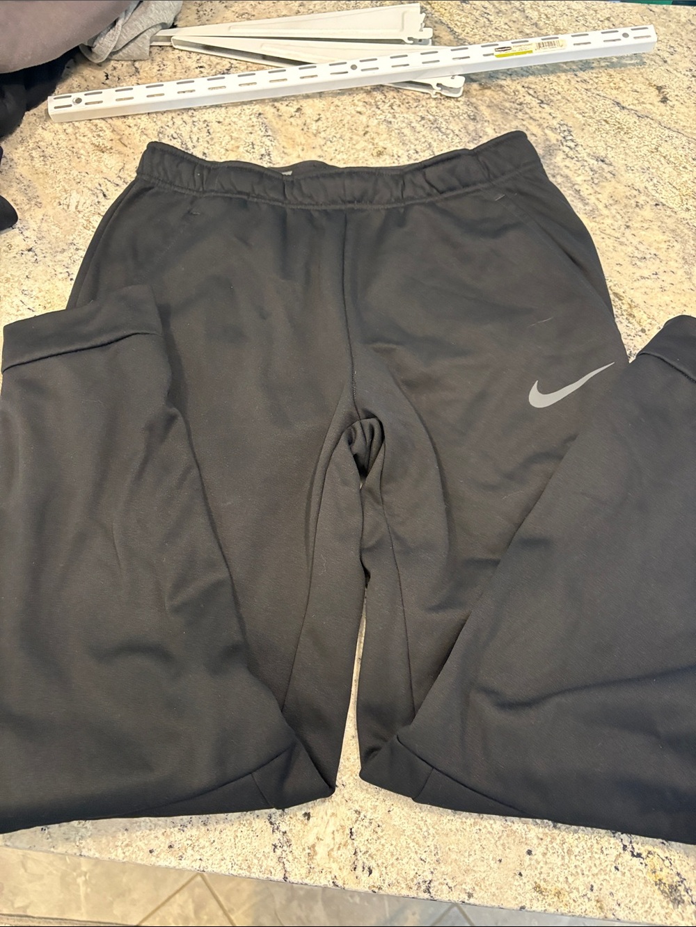Nike mens Black Athletic Sweatpants with Swoosh